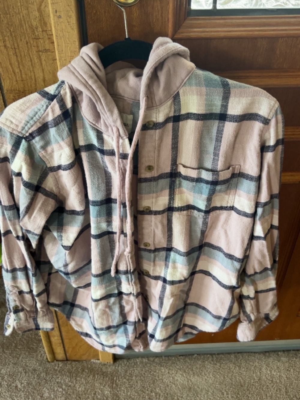 American Eagle hooded flannel